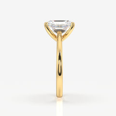 Radiant Cut Moissanite Diamond Classic Solitaire Engagement 18k Gold Ring