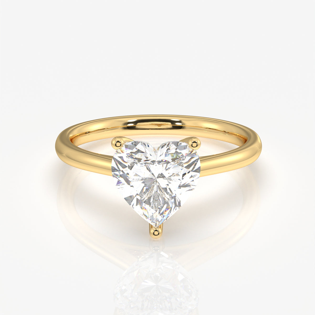 Heart Cut Moissanite Diamond Classic Solitaire Engagement 14k Gold Ring