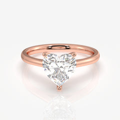 Heart Cut Moissanite Diamond Classic Solitaire Engagement 14k Gold Ring