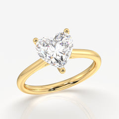 Heart Cut Moissanite Diamond Classic Solitaire Engagement 14k Gold Ring