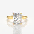 Radiant Cut Lab Grown Diamond Diamond Hidden Halo 14K Gold Ring