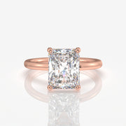 Radiant Cut Lab Grown Diamond Diamond Hidden Halo 14K Gold Ring