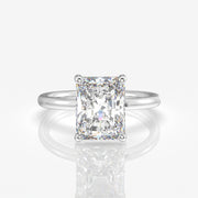 Radiant Cut Lab Grown Diamond Diamond Hidden Halo 14K Gold Ring