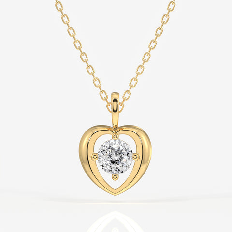 Portuguese Cut Lab Grown Diamond Fashion 14k Gold Pendant