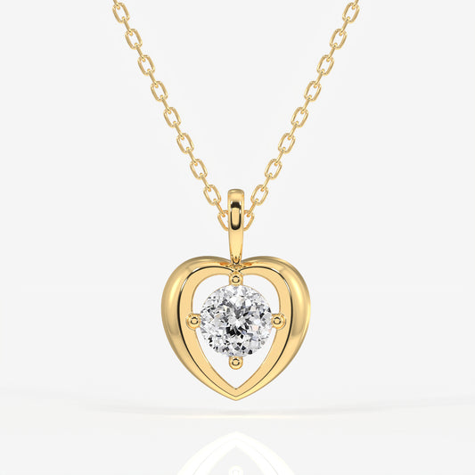 Portuguese Cut Moissanite Diamond Fashion 14k Gold Pendant