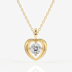 Portuguese Cut Moissanite Diamond Fashion 14k Gold Pendant