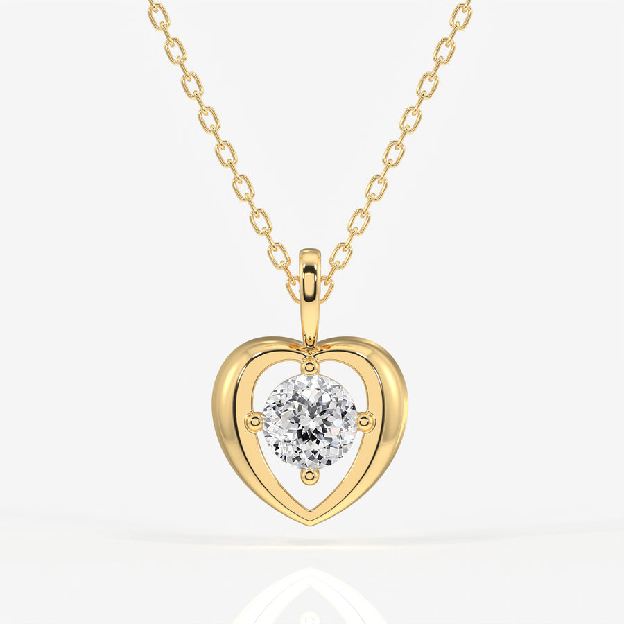Portuguese Cut Moissanite Diamond Fashion 18k Gold Pendant
