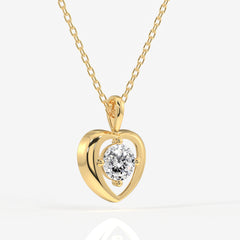 Portuguese Cut Moissanite Diamond Fashion Sterling Silver Pendant
