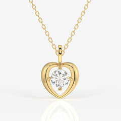 Round Cut Moissanite Diamond Fashion Sterling Silver Pendant