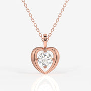 Round Cut Moissanite Diamond Fashion Sterling Silver Pendant