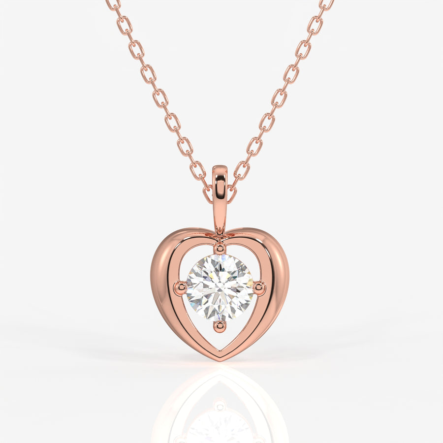 Round Cut Moissanite Diamond Fashion Sterling Silver Pendant