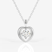 Round Cut Moissanite Diamond Fashion Sterling Silver Pendant