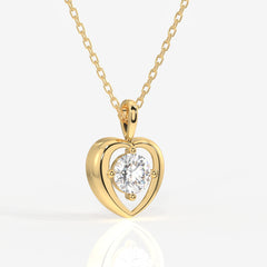 Round Cut Moissanite Diamond Fashion Sterling Silver Pendant