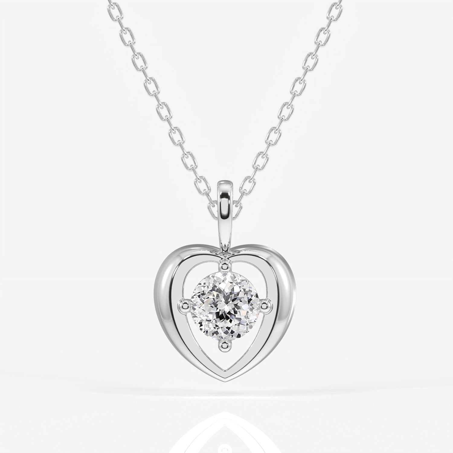 Portuguese Cut Moissanite Diamond Fashion Sterling Silver Pendant