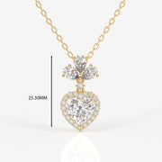 Heart Cut Lab Grown Diamond Fashion 18K Gold Pendant