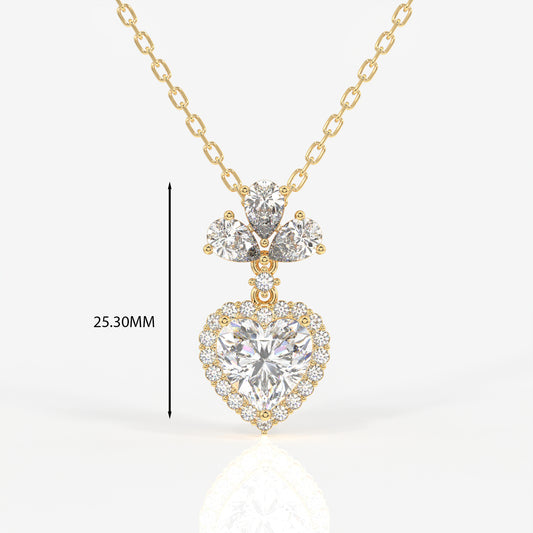 Heart Cut Moissanite Diamond Fashion Sterling Silver Pendant