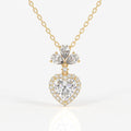 Heart Cut Lab Grown Diamond Fashion 18K Gold Pendant