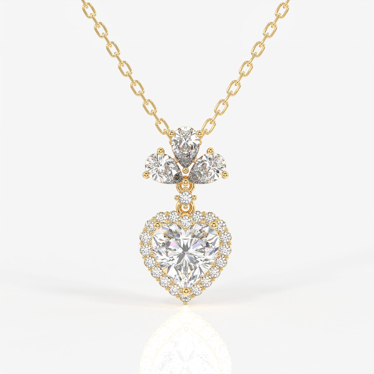 Heart Cut Moissanite Diamond Fashion Sterling Silver Pendant