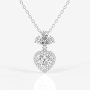 Heart Cut Lab Grown Diamond Fashion 18K Gold Pendant