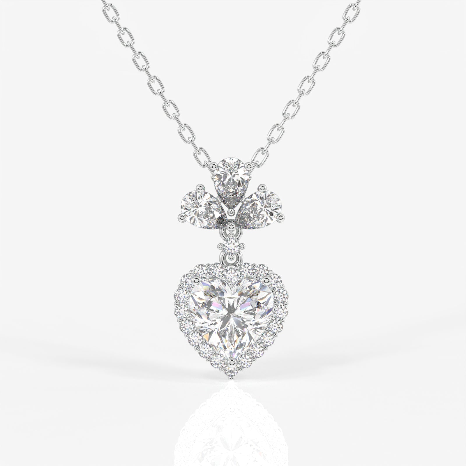 Heart Cut Lab Grown Diamond Fashion 18K Gold Pendant