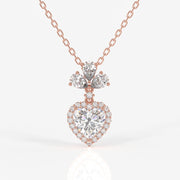Heart Cut Lab Grown Diamond Fashion 18K Gold Pendant