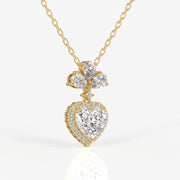 Heart Cut Lab Grown Diamond Fashion 18K Gold Pendant