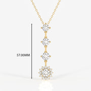 Round Cut Lab Grown Diamond Fashion 18K Gold Pendant