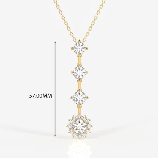 Round Cut Moissanite Diamond Fashion Sterling Silver Pendant