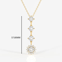 Round Cut Moissanite Diamond Fashion Sterling Silver Pendant