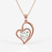 Round Cut Lab Grown Diamond Fashion 14K Gold Pendant