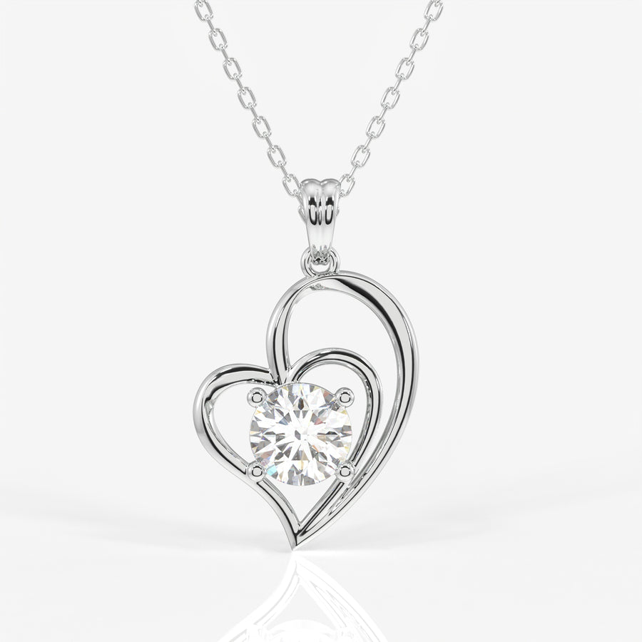 Round Cut Lab Grown Diamond Fashion 14K Gold Pendant