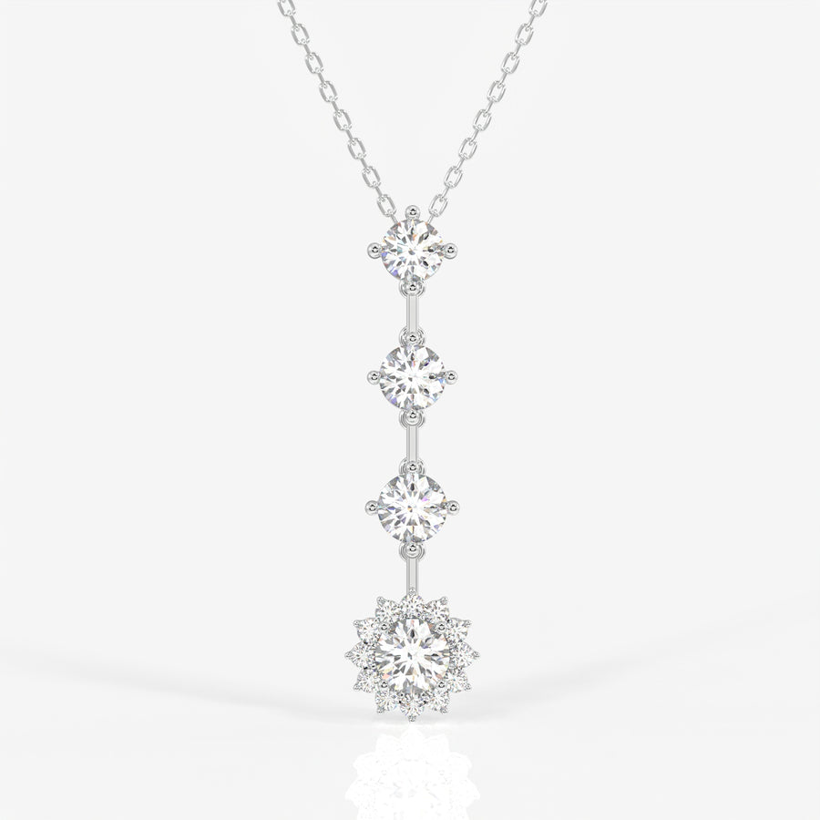 Round Cut Lab Grown Diamond Fashion 18K Gold Pendant