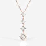 Round Cut Lab Grown Diamond Fashion 18K Gold Pendant