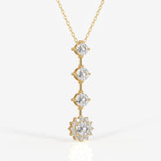Round Cut Lab Grown Diamond Fashion 18K Gold Pendant