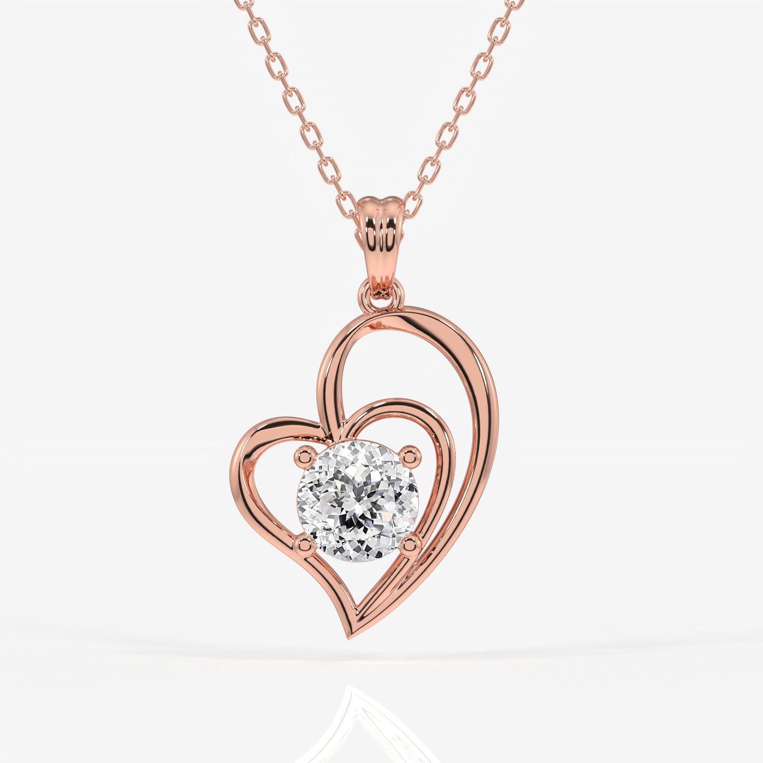 Portuguese Cut Moissanite Diamond Fashion Sterling Silver Pendant