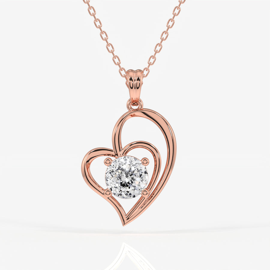 Portuguese Cut Lab Grown Diamond Fashion 18k Gold Pendant