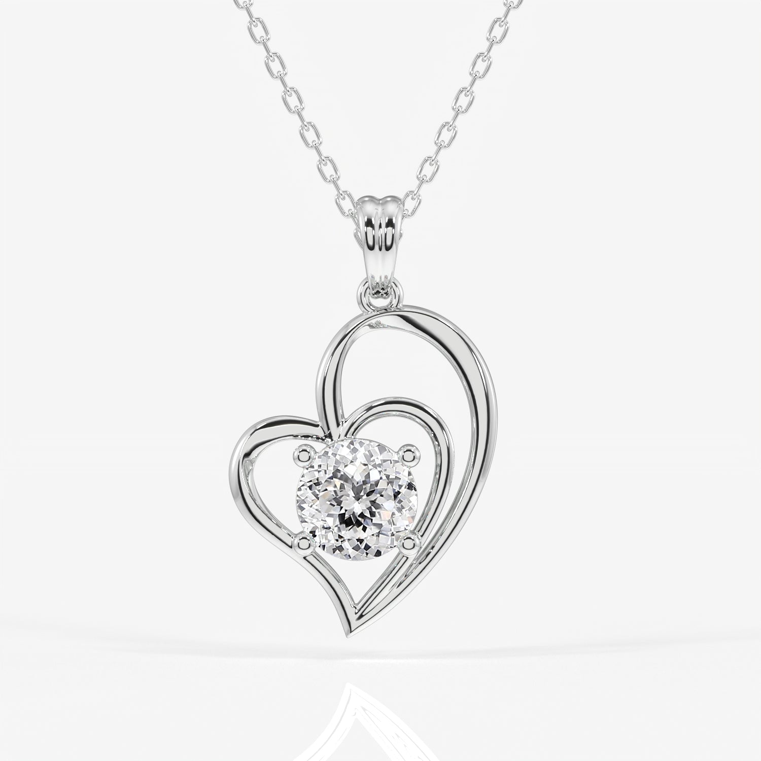 Portuguese Cut Moissanite Diamond Fashion Sterling Silver Pendant