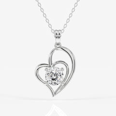 Portuguese Cut Moissanite Diamond Fashion 14k Gold Pendant