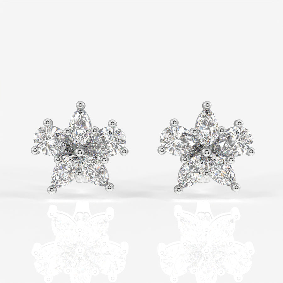 Pear & MarquiseCut Lab Grown Diamond Stud 14k Gold Earrings