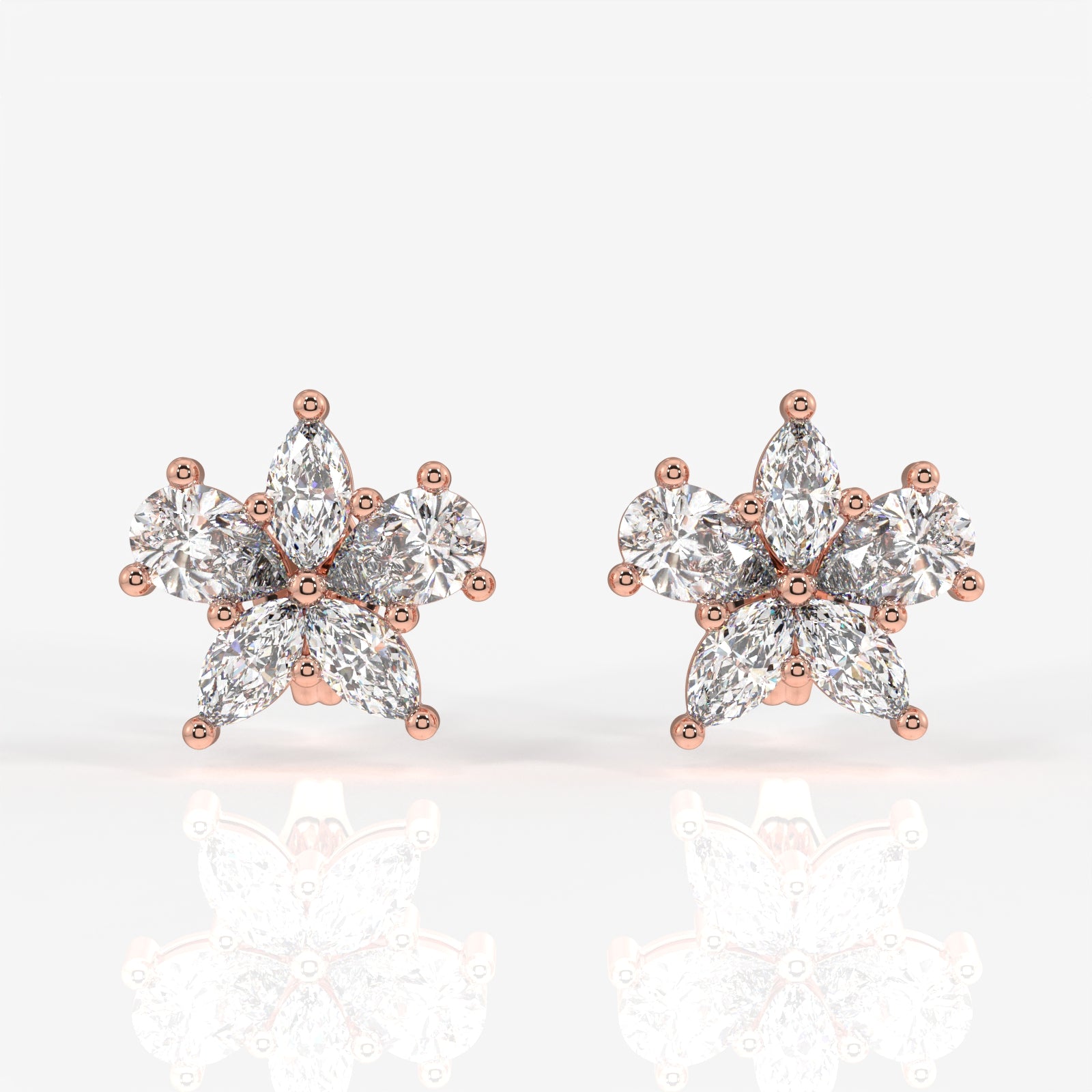 Pear & MarquiseCut Lab Grown Diamond Stud 14k Gold Earrings
