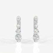 Round Cut Lab Grown Diamond Hoop 14k Gold Earrings