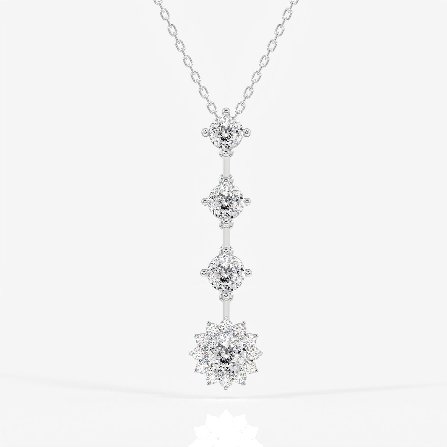 Portuguese Cut Lab Grown Diamond Fashion 18K Gold Pendant