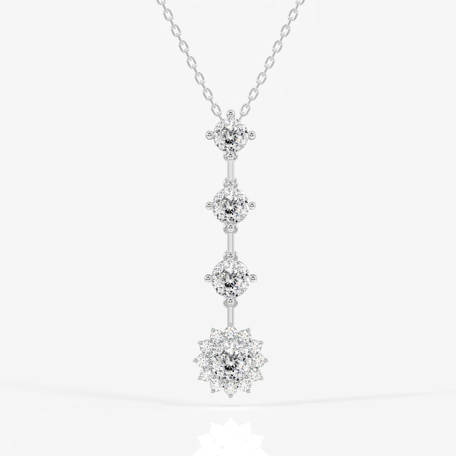 Portuguese Cut Lab Grown Diamond Fashion 18K Gold Pendant