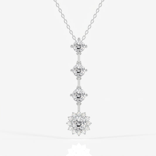 Portuguese Cut Moissanite Diamond Fashion 14K Gold Pendant