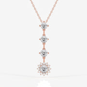 Portuguese Cut Lab Grown Diamond Fashion 18K Gold Pendant