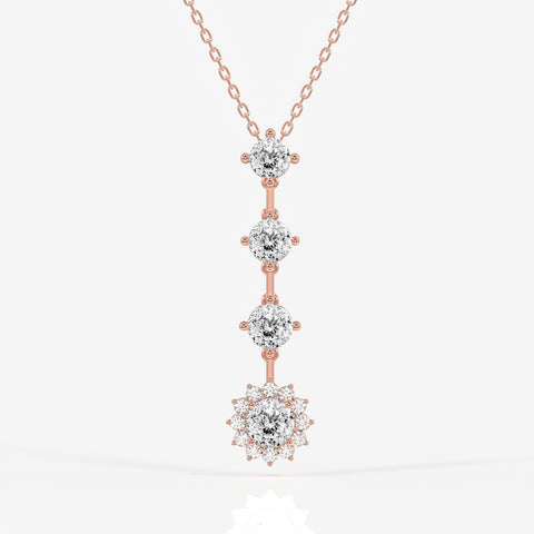 Portuguese Cut Lab Grown Diamond Fashion 14K Gold Pendant