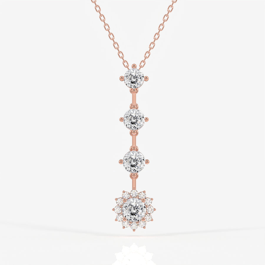 Portuguese Cut Lab Grown Diamond Fashion 18K Gold Pendant