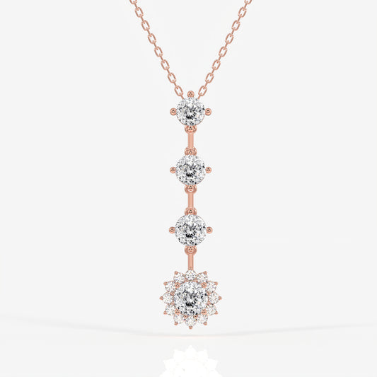 Portuguese Cut Moissanite Diamond Fashion 14K Gold Pendant