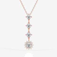 Portuguese Cut Moissanite Diamond Fashion 14K Gold Pendant