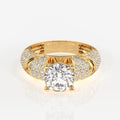 Round Cut Lab Grown Diamond Cocktail 9K Gold Rings